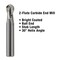 Gs Tooling 1/4" Diameter x 1/4" Shank 2-Flute Stub Length Ball Nose Blue Series Carbide End Mills 101251 - alternate 5